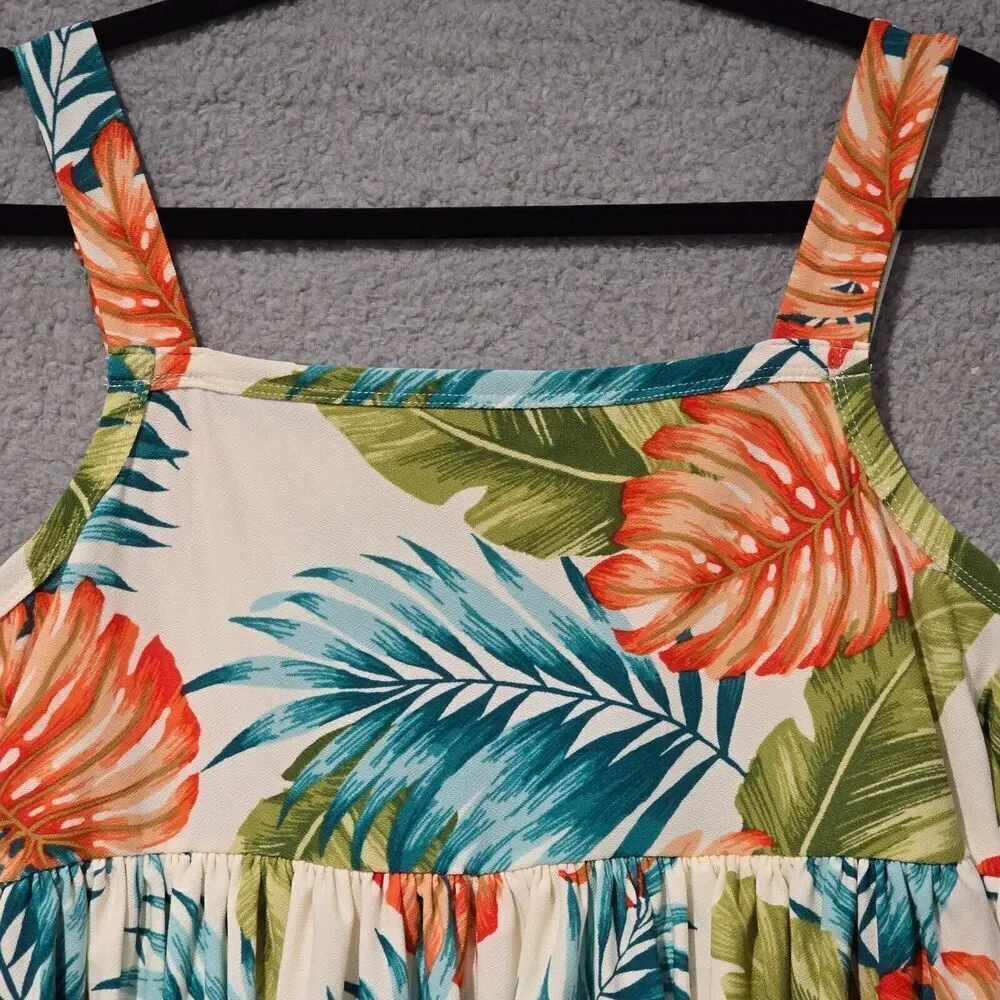 Hawaiian‎ Tank Top Womens S/M Babydoll Summer Boho Dainty Beach Vacation Tunic - Picture 3 of 6